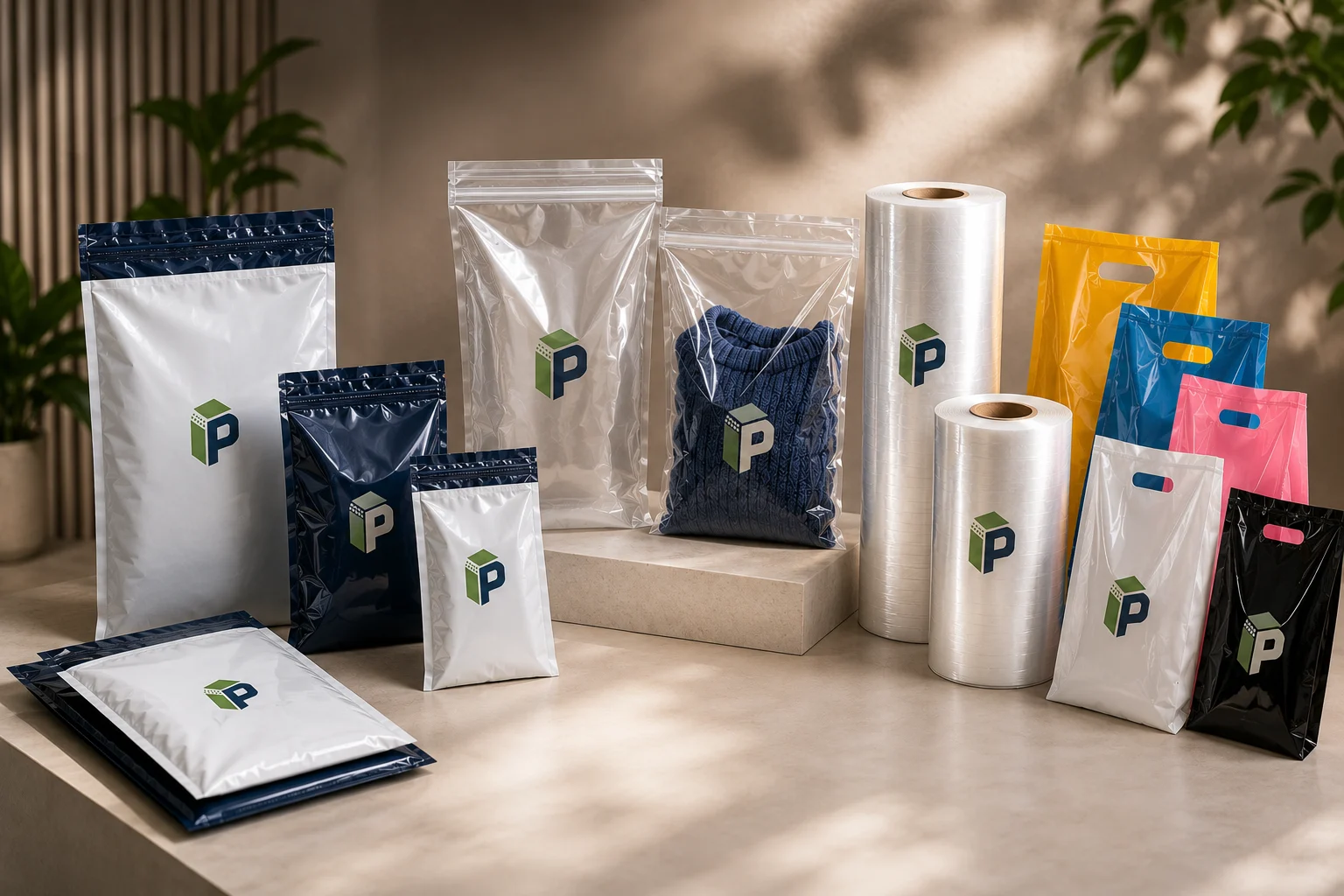 Packtoria eco-friendly packaging products — poly bags, BOPP bags, courier bags manufactured in Delhi India